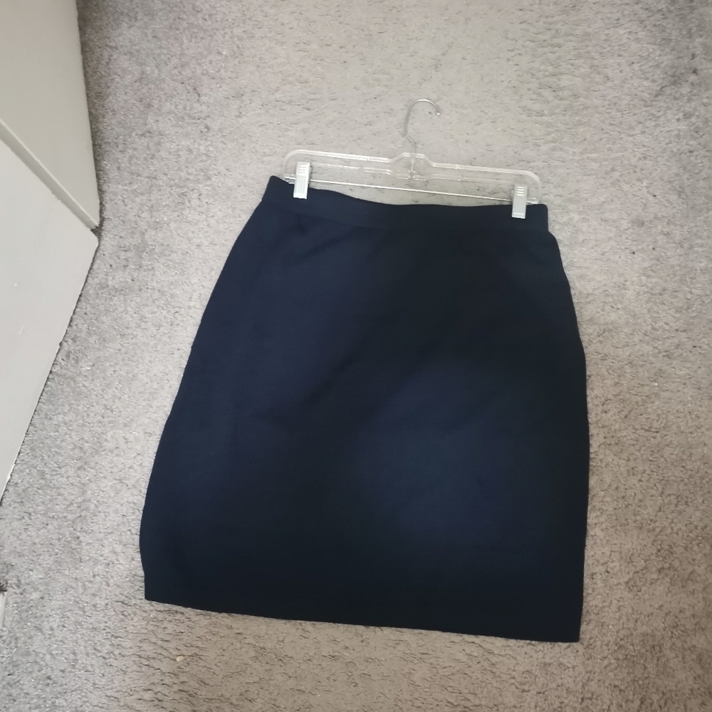 St John Collection Navy blue  Knit Skirt Women's Size 12 - Picture 3 of 7